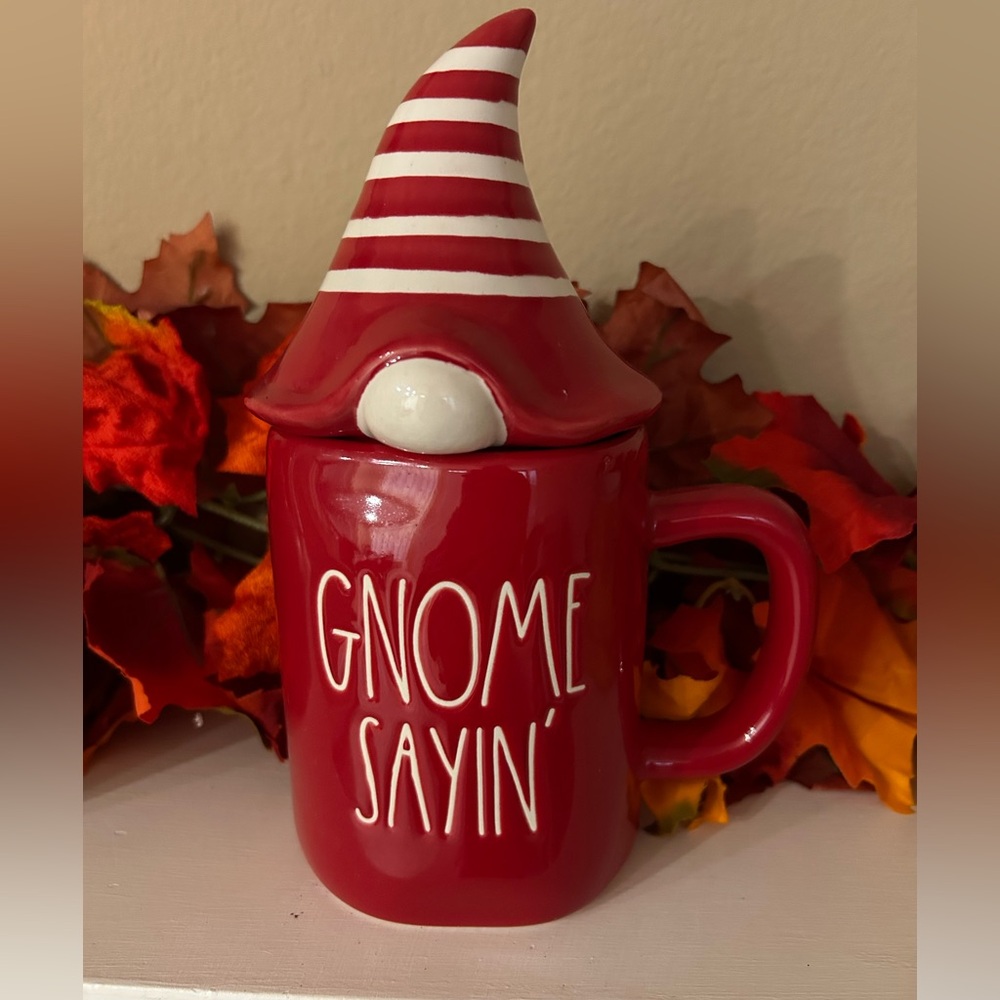 “Gnome Sayin” Rae Dunn Christmas Coffee Mug with Elf Topper